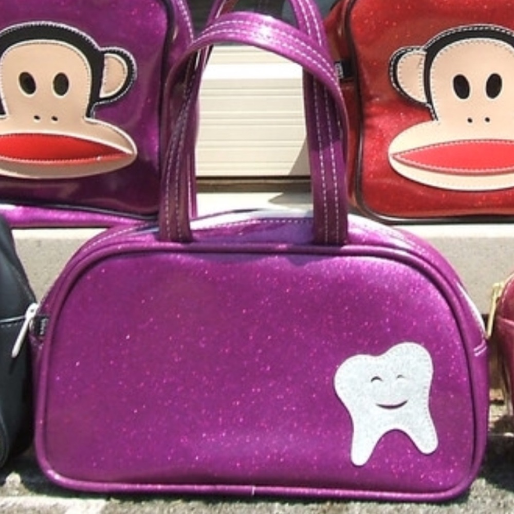 iso PAUL FRANK COZY MOLAR VINYL GLITTER BAG!!! - Picture 3 of 3